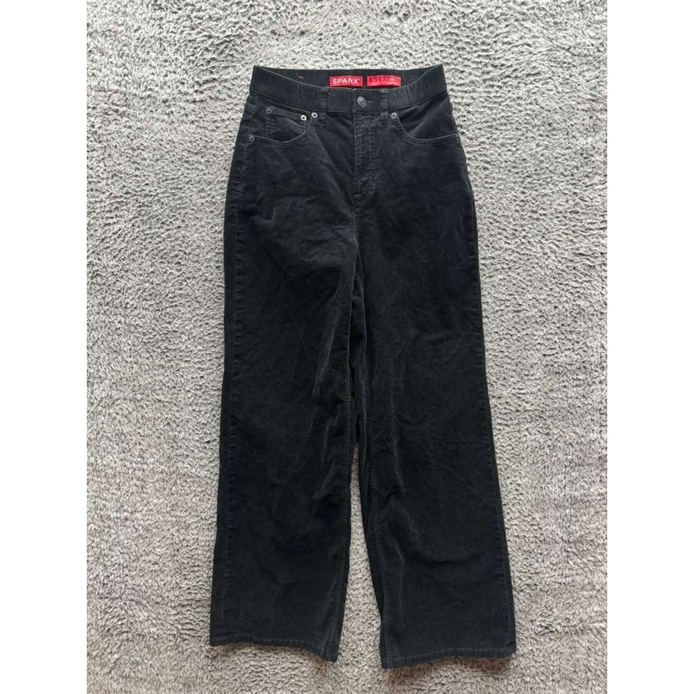 Spanx Authentic 360 Corduroy High Rise Wide Leg Jeans Black Womens Size S
